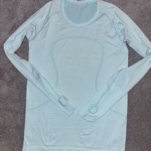 Lululemon Light Blue Athletic Long Sleeve Top M?
